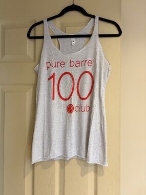Pure Barre 100 Club Gray Racerback Tank Top – Medium